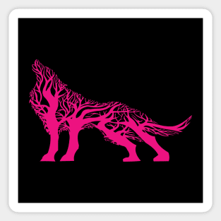 Wolf tree blend cute cool colorful Sticker